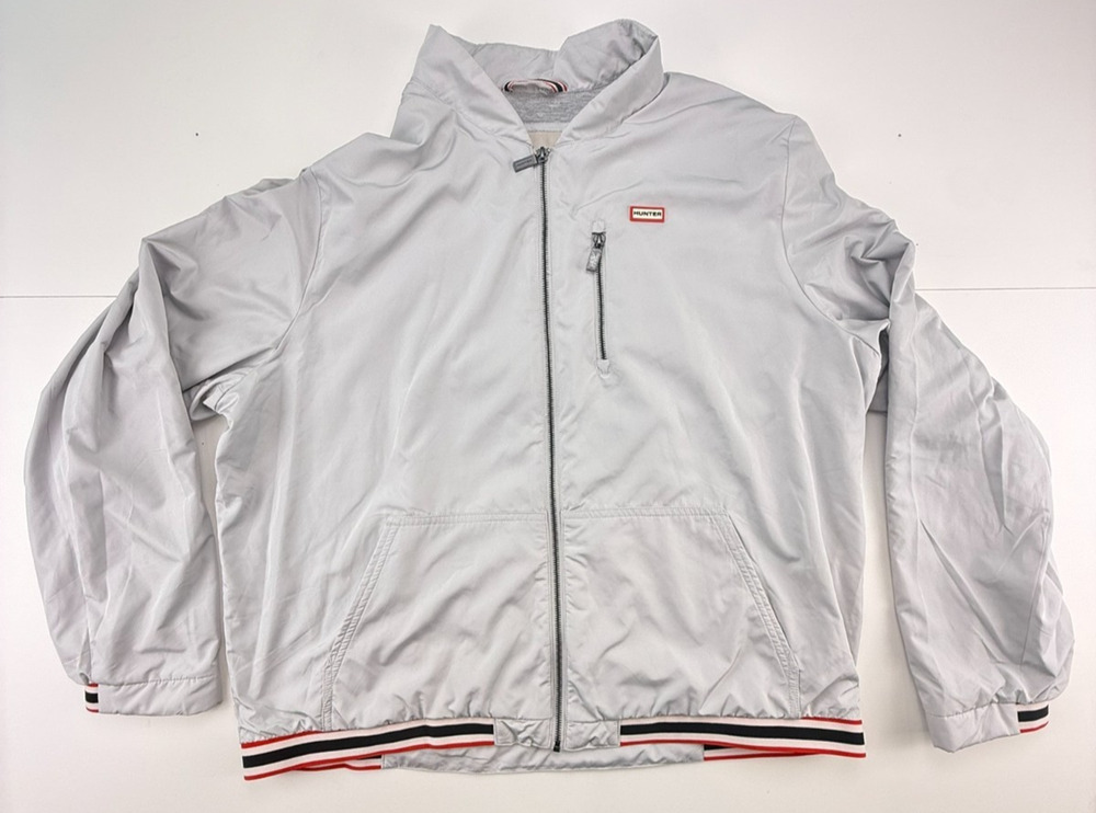 Hunter Moorgate Jacket Men's XXL Light Grey Water Resistant Windbreaker Coat NWT